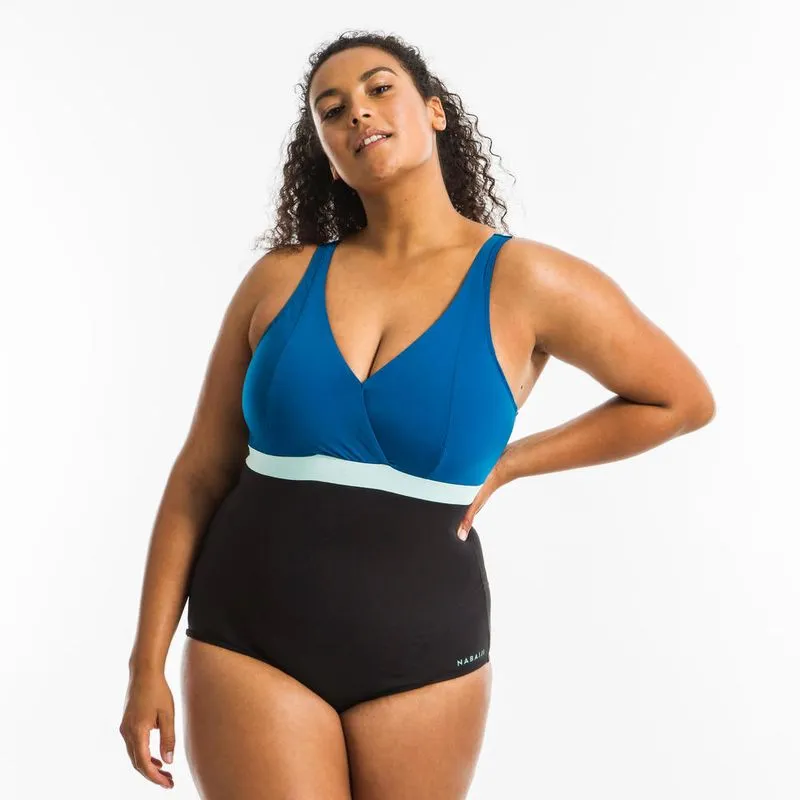 Maiô Feminino de Hidroginástica Dot Nabaiji Preto-verde Maiô mia preto verde, 52 40