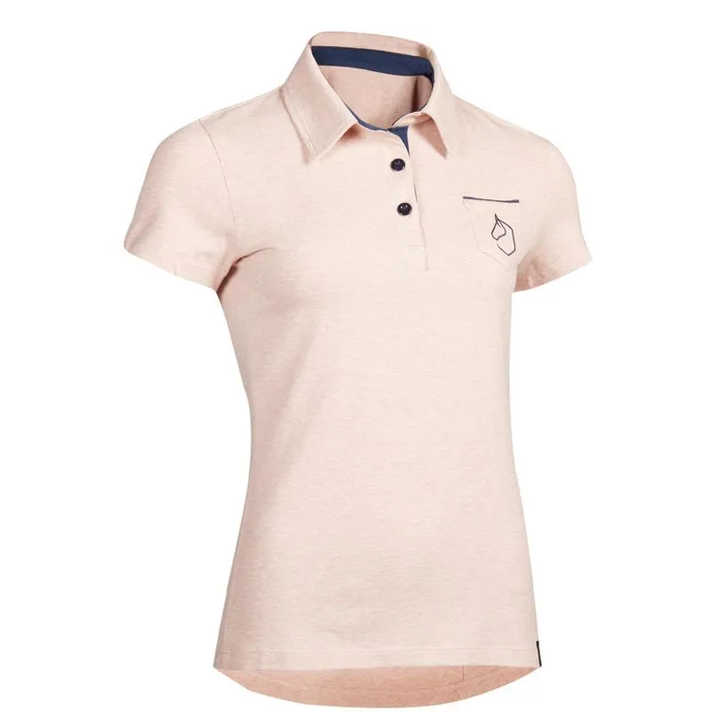 Camisa Polo Hipismo Feminina 140 Fouganza Rosa Camisa Polo Hipismo Feminina 140 Fouganza, rosa, M/G