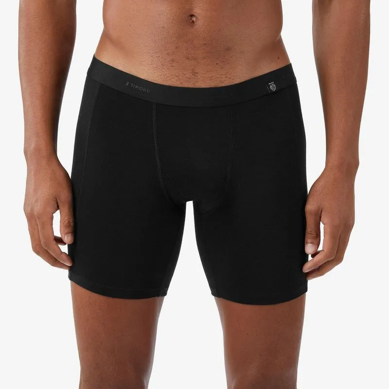 Cueca Boxer Masculina em Lã Merino MT500 Forclaz Preta - 3G