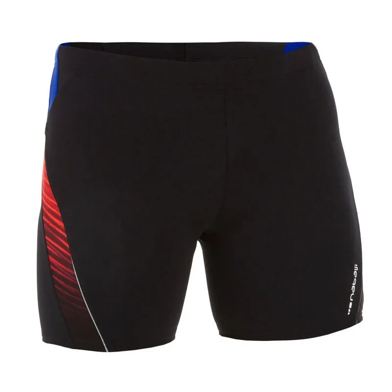 Sunga Boxer Masculina de Natação 500 Preto - Preto - Laranja - 52