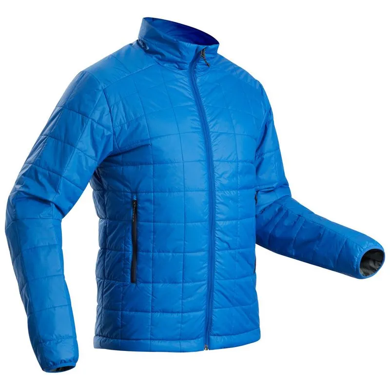 Jaqueta Masculina de Trekking TREK 100 Jaqueta Masculina de Trekking na montanha TREK 100, azul-safira, P