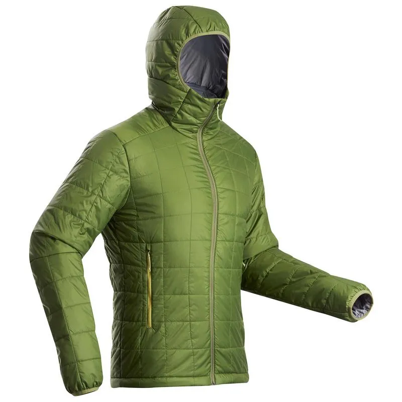 Jaqueta masculina de trekking Trek100 Verde-escuro Trekk100 hoody m insulated jacket b, 2xl Verde-escuro 3G