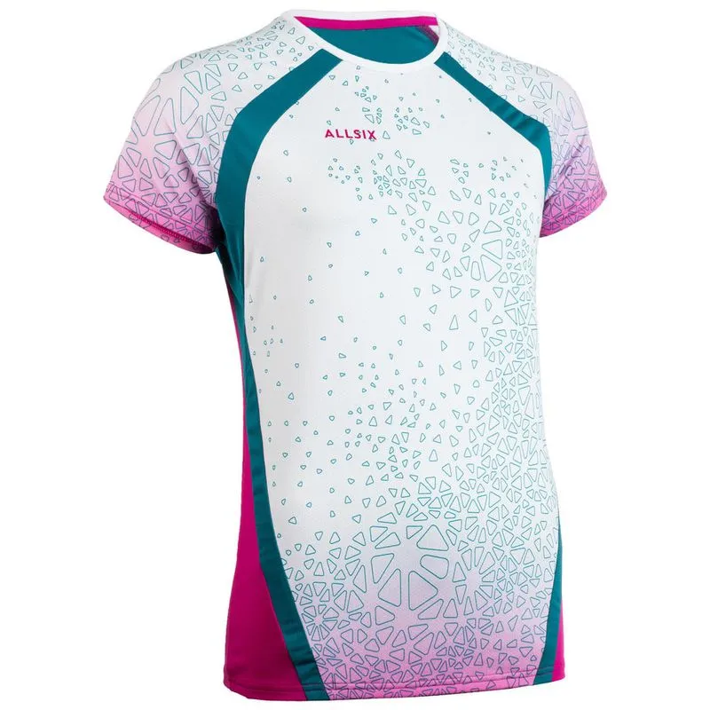Camiseta de vôlei de quadra feminina V500 Branco Camiseta de Volei de Quadra Feminina VTS