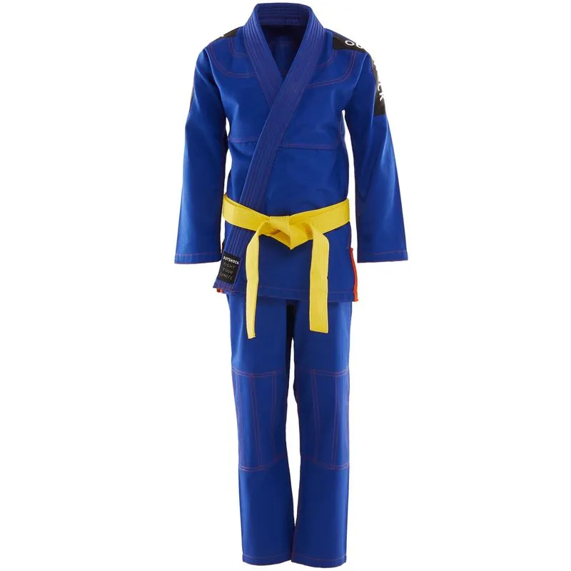Kimono Infantil de Jiu Jitsu 500 Outshock Azul KIMONO DE JIU-JITSU BRASILEIRO CRIANÇA 500 AZUL, M4 145-155cm
