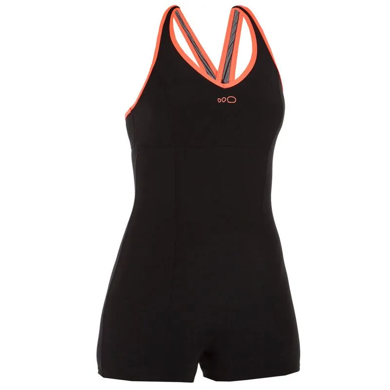 Maiô de hidroginástica shorty feminino 1P LOU SHORTY BLACK ORANG, 44