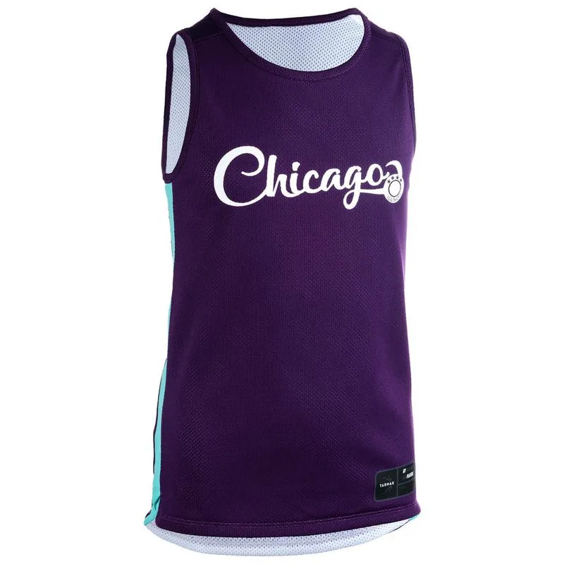Camiseta de Basquete Infantil T500 Reversível Camiseta basquete reversivel T500R infan