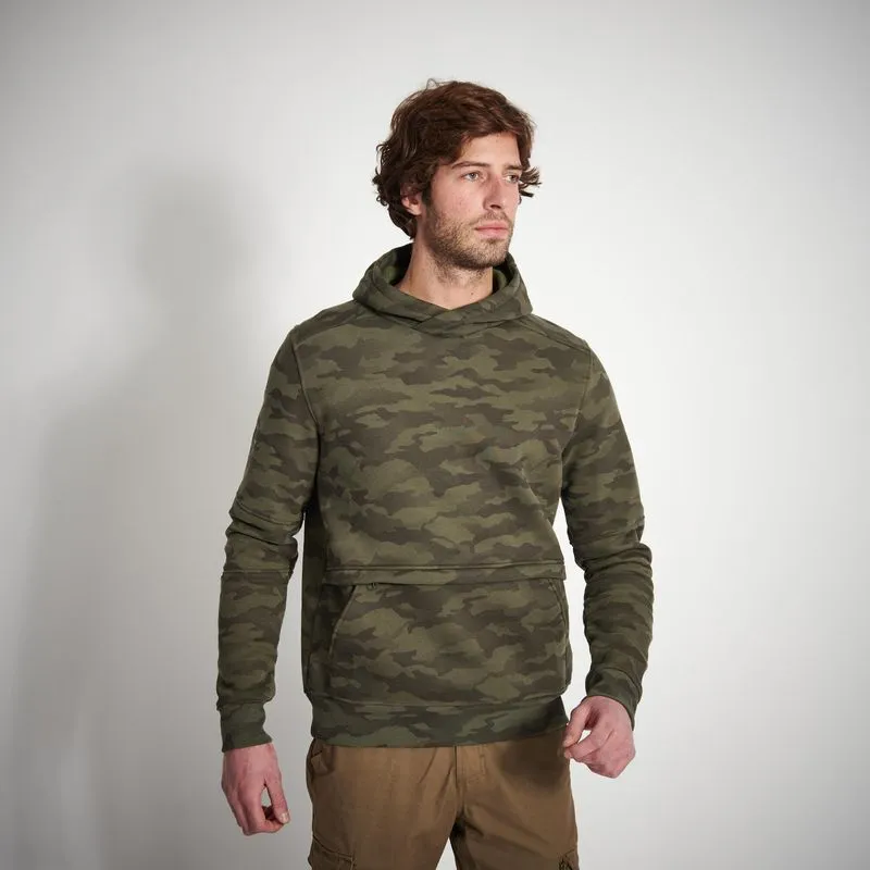Moletom Masculino com Capuz de Observação da Natureza Solognac Camuflado - P