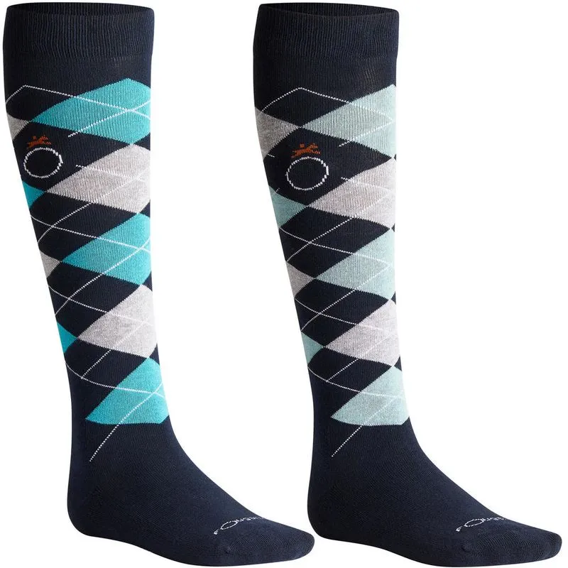Meias Hipismo 500 Fouganza, azul, 35-38