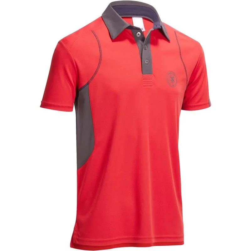 Camisa Polo Hipismo Masculina 500 Fouganza SS PL 500 MESH M S.S POLO SHIRT GRR, 3XL