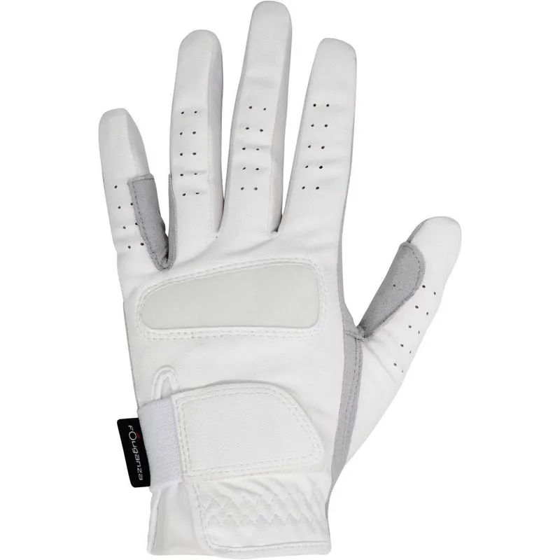 Luva Hipismo 500 FOUGANZA GLOVES GRIPPY WHITE, S