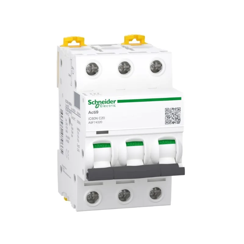 Disjuntor 3P 20A C 20Ka 230V Acti9 Ic60N A9F74320-Br Schneider