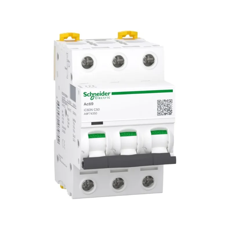 Disjuntor 3P 50A C 20Ka 230V Acti9 Ic60N A9F74350-Br Schneider