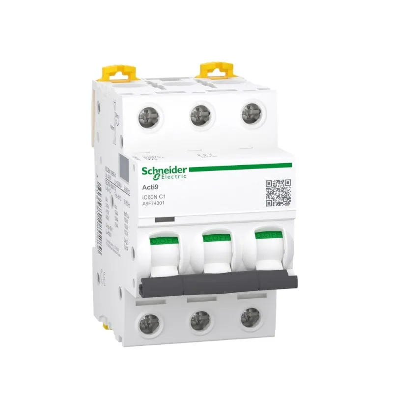 Disjuntor 3P 1A C 20Ka 230V Acti9 Ic60N A9F74301-Br Schneider