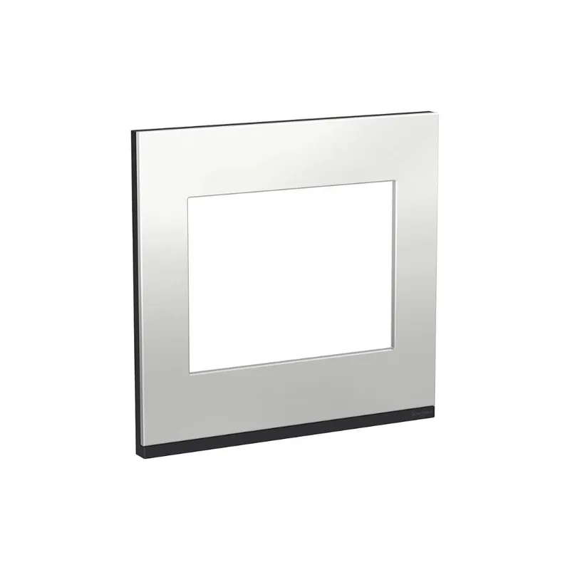 Placa 4X4 Para 6 Módulos Com Suporte Grafite E Aluminío Metal Orion Schneider