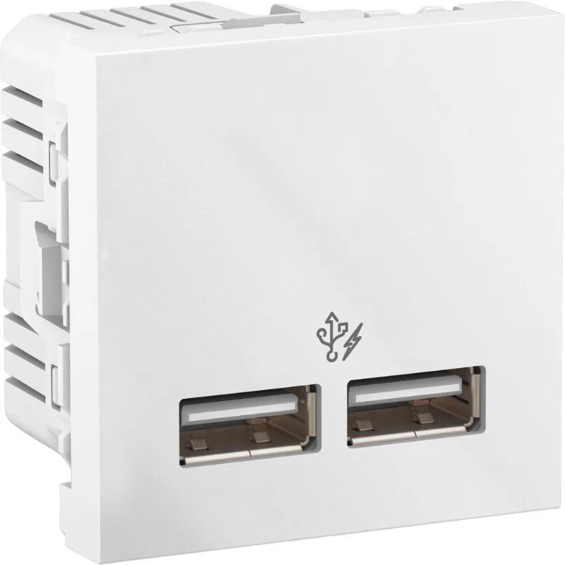 Módulo Tomada Carregador USB Orion 2 Portas 2.1A Branco Schneider Electric S70647304