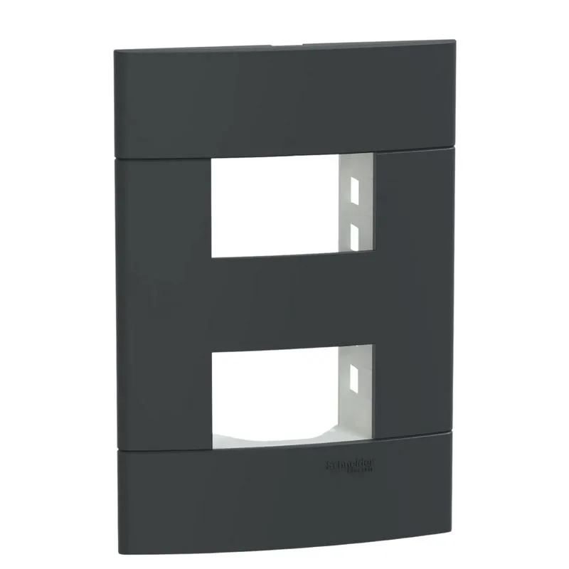 Placa 4X2 Para 2 Módulos Separados Com Suporte S421221 Grafite Fosco Lunare Up Schneider