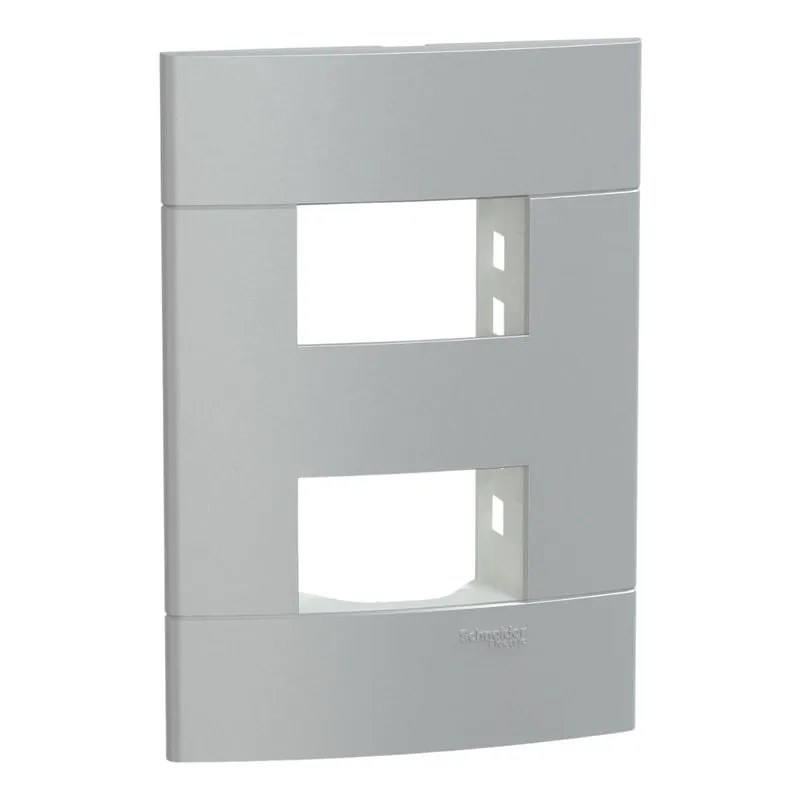 Placa 4X2 Para 2 Módulo Separados + Suporte S421222 Alumínio Lunare Up Schneider