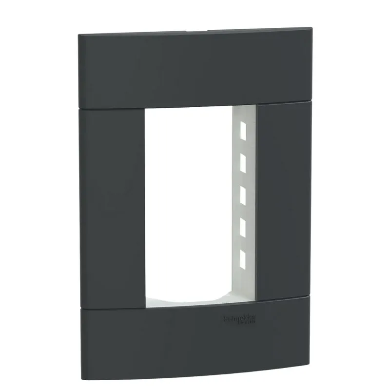 Placa 4X2 Para 3 Módulo+Suporte S421231 Grafite Fosco Lunare Up Schneider