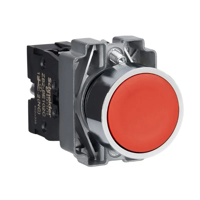 Botão 22Mm Metálico Vermelho 1Nf Impulso Xb2Ba42C Schneider