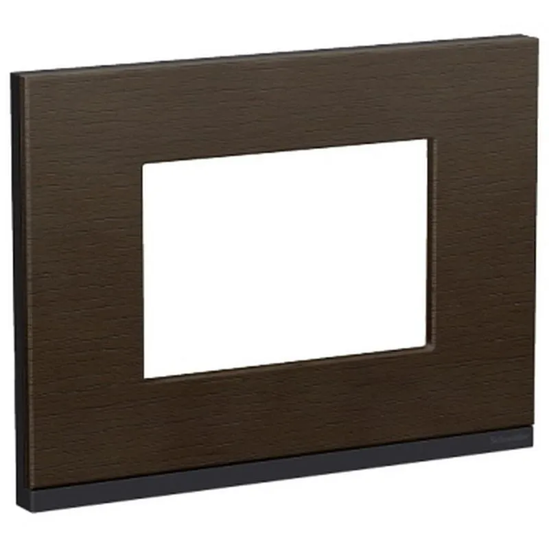Placa suporte 4x2 3 postos class gr / wengue wood horizontal orion Schneider