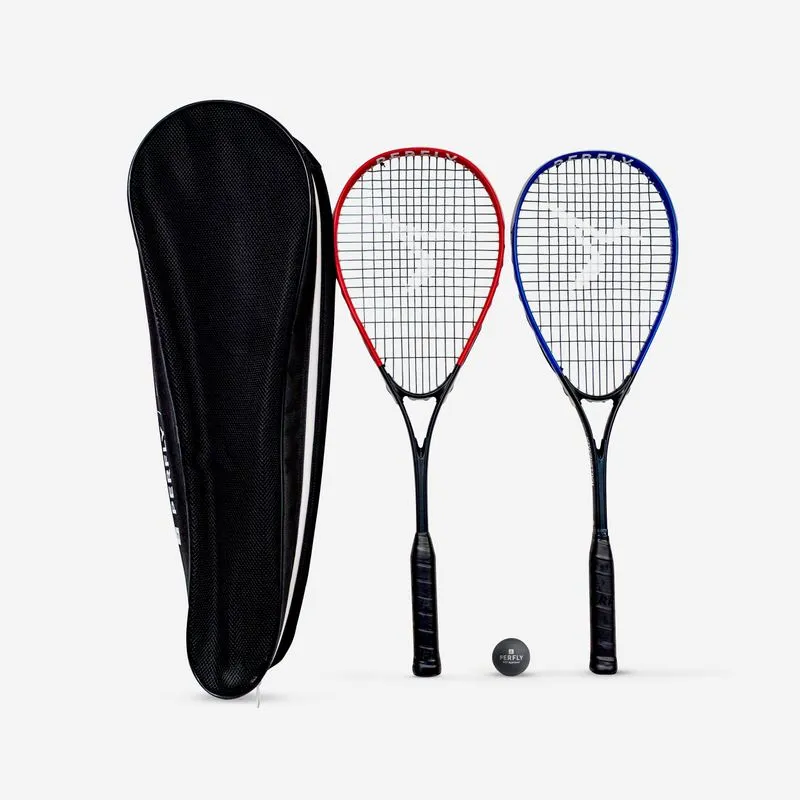 Kit de Squash Adulto WALLBREAKER 165 PERFLY Azul Kit de Squash SR 100 WALLBREAKER 165 (2 Raquetes + Bola ponto vermelho), No Size