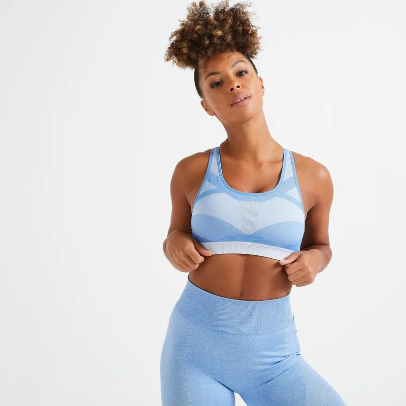 Top Feminino de academia 560 seamless Fbra520 seamless w bra, uk16-18 / eu xl Azul PP