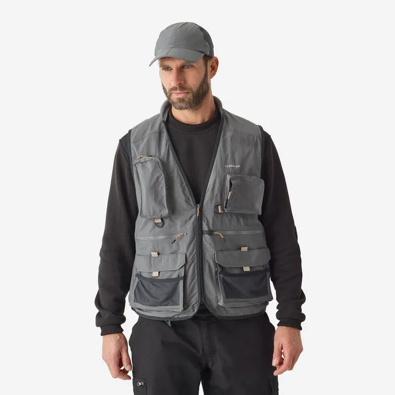 Colete Masculino de Pesca 500 Caperlan Cinza - 3G