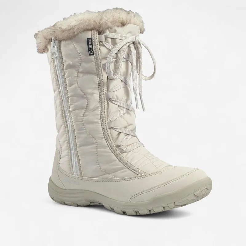 Bota Infantil de Trilha na Neve Impermeável SH500 Quechua Bege Botas Infantil Caminhada Quentes Impermeáveis SH500 Fecho, 33 BR