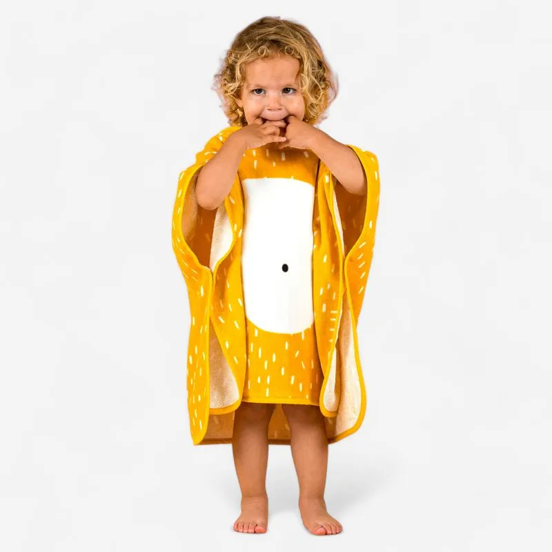 Poncho Bebè de Natação Algodão Leão Decathlon Amarelo Poncho de Natação Algodão Bebé - Leão, 95-112 cm 3-5 A