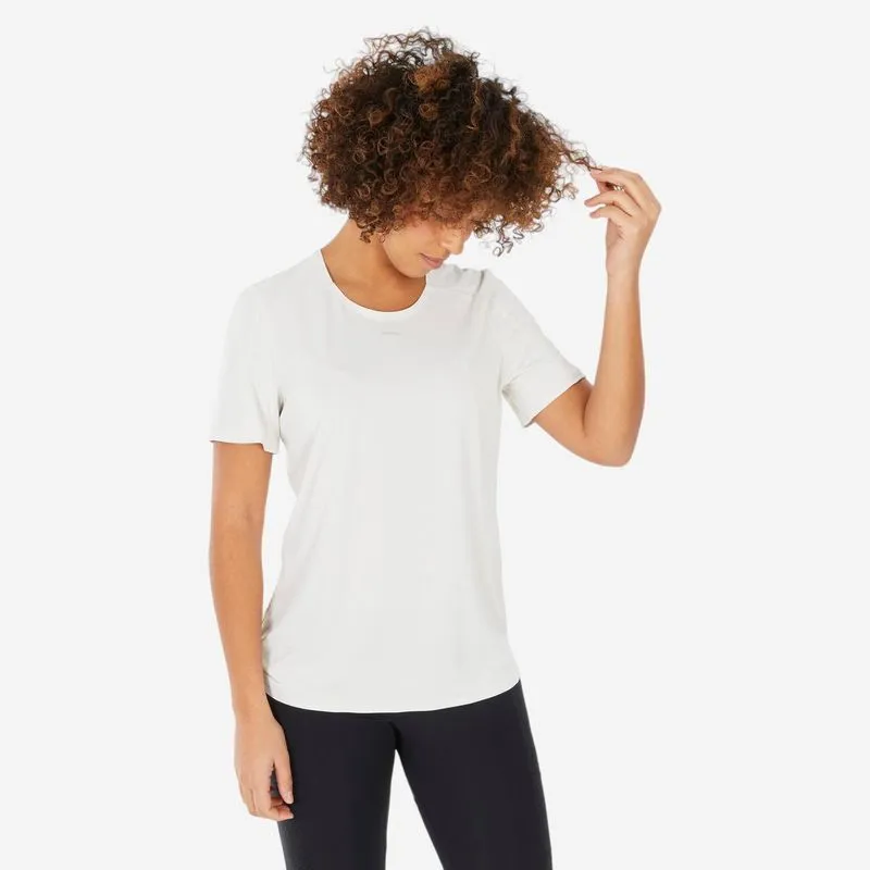 Camiseta Feminina de Trilha MH500 Quechua Bege Camiseta Feminina de Trilha MH500 Quechua, bege, PP