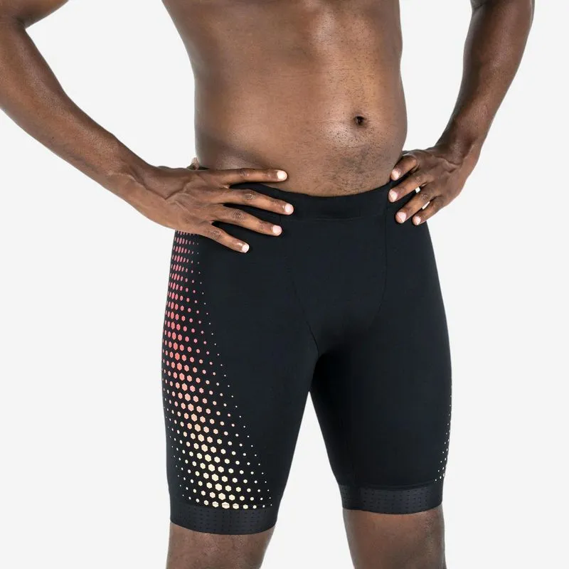 Bermuda Jammer Masculina de Natação Fiti 500 Estampado Nabaiji Preta Sunga Shorts Masculino de Natação Fiti 500 Nabaiji Preta, 52