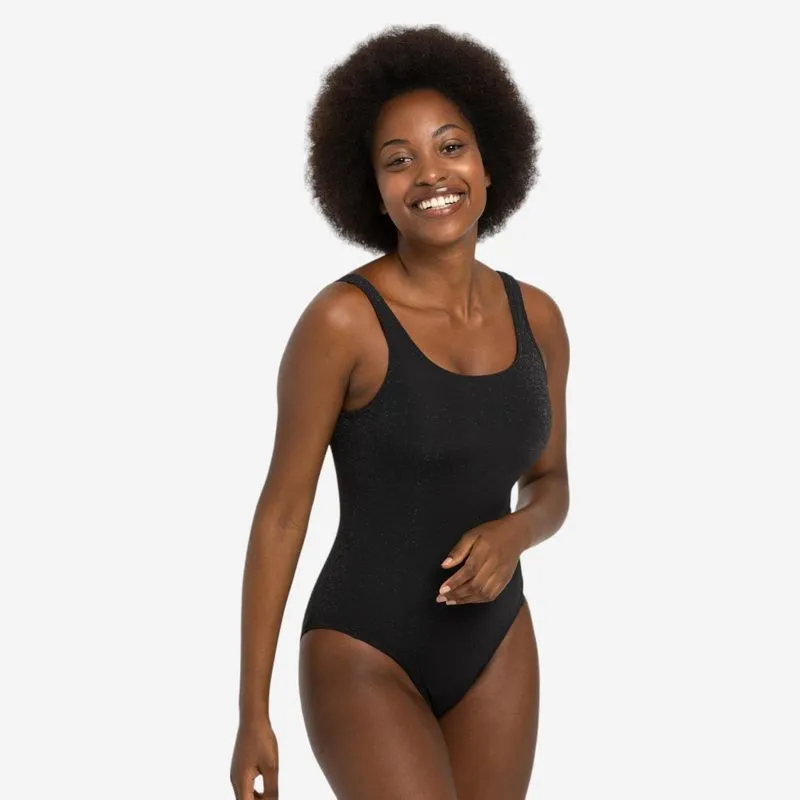 Maiô Feminino de Natação Heva Joy Starlight Lantejoulas Decathlon Preto Fato de banho de uma peça feminino Heva Joy Starlight Lantejoulas Preto, 40