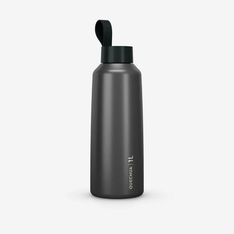Garrafa de Água de Aço Inoxidável 1L Quechua Preto - UNICO