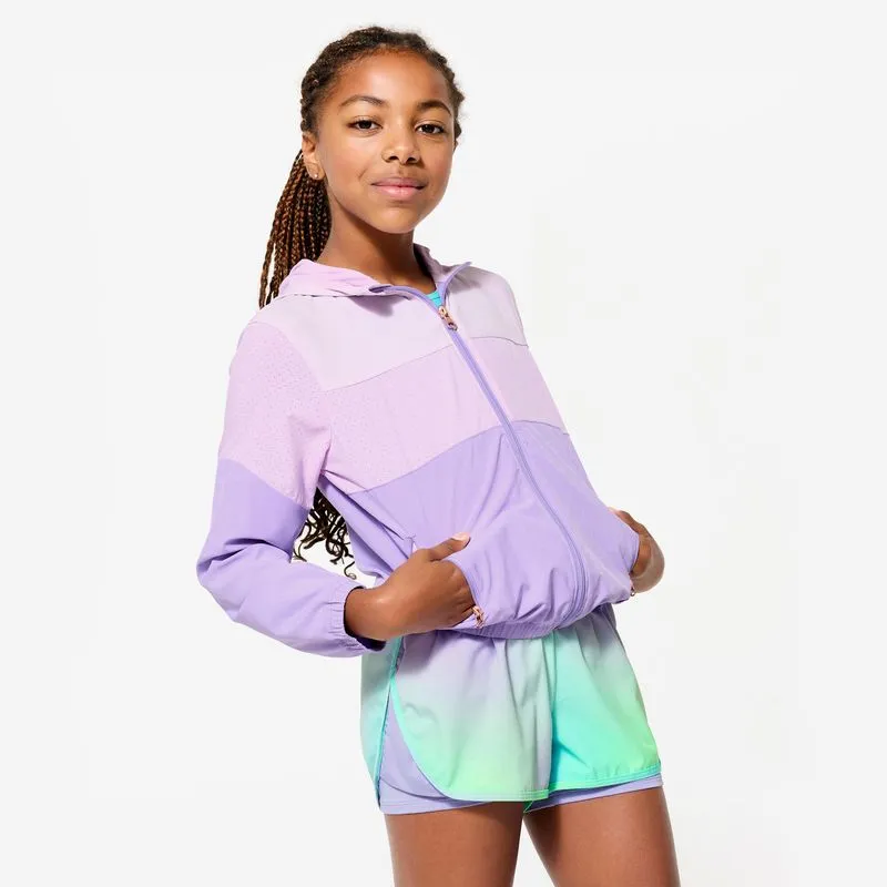 Jaqueta Infantil Infantil de Treino Domyos Violeta Jaqueta multiesportiva leve e respirável para meninas, Lilac violet, 12 Anos