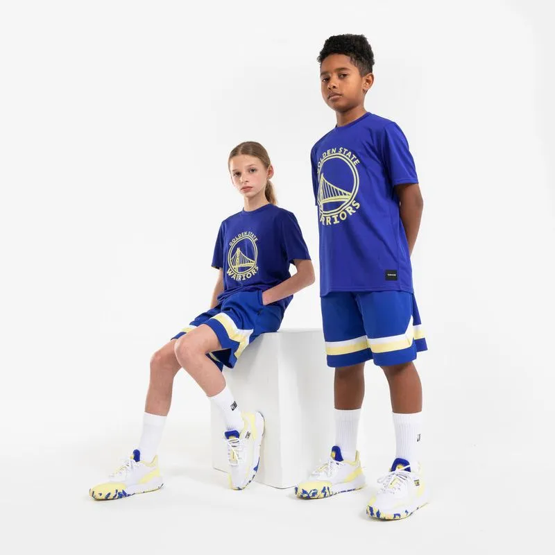 Camiseta Infantil de Basquete NBA Warriors Tarmak Azul - 8-9 ANOS