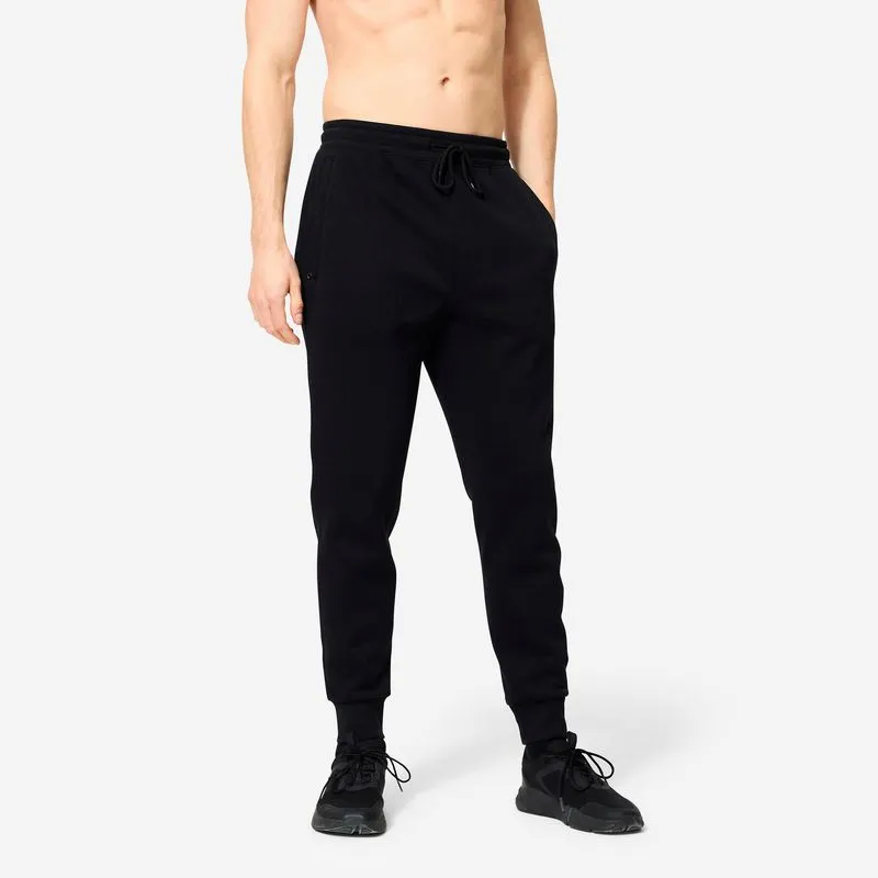 Calça Moletom Masculina de Treino Slim 500 Domyos preta Calça Masculina de Treino Slim 500 Domyos, P
