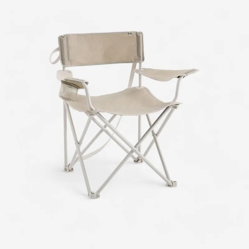 Cadeira de Camping Xl Dobrável Quechua Bege CADEIRA GRANDE DOBRÁVEL PARA CAMPISMO - XL, ÚNICO