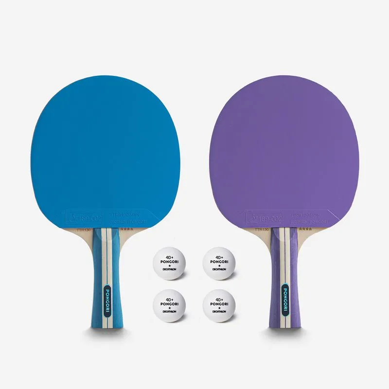 Kit de Raquetes para Tênis de Mesa TTR 130 Pongori Azul e Roxo - TAMANHO ÚNICO