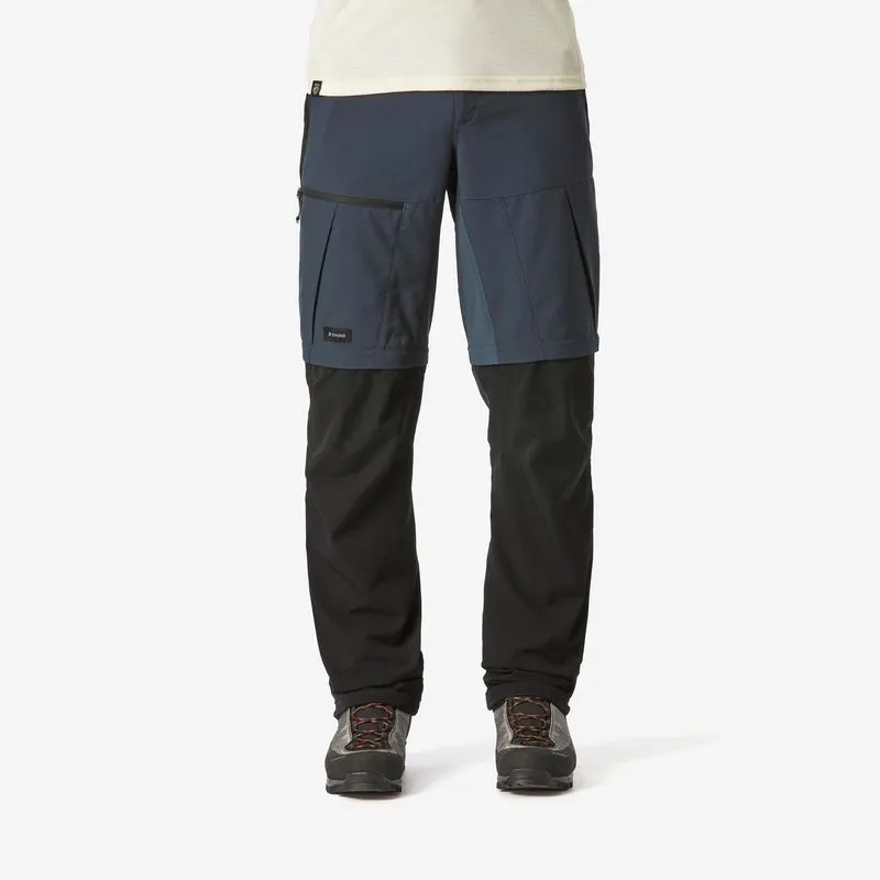 Calça Modular Masculina 2 em 1 de Trekking Resistente MT500 Forclaz Cinza e Preta - 44 L34