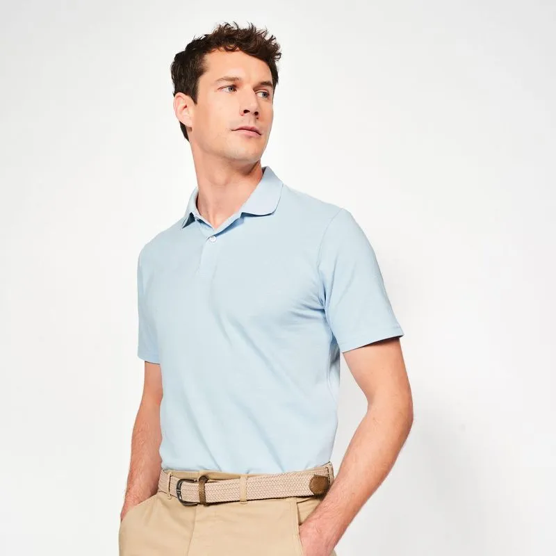 Camisa Polo Masculina de Golf MW100 Mangas Curtas Inesis Azul Polo de Golf MW100 Mangas Curtas 100% algodão Homem Azul celeste, P