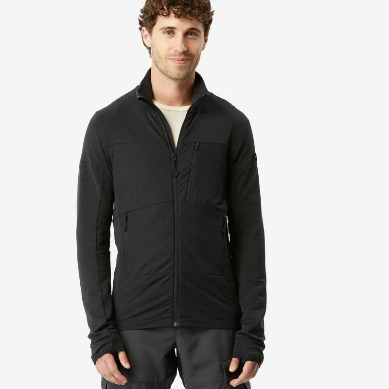 Jaqueta de lã merino para trekking de manga longa para homens - mt900, M