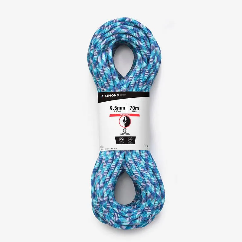 Corda de Escalada 9.5mm 70m Vertika Simond Azul - UNICO