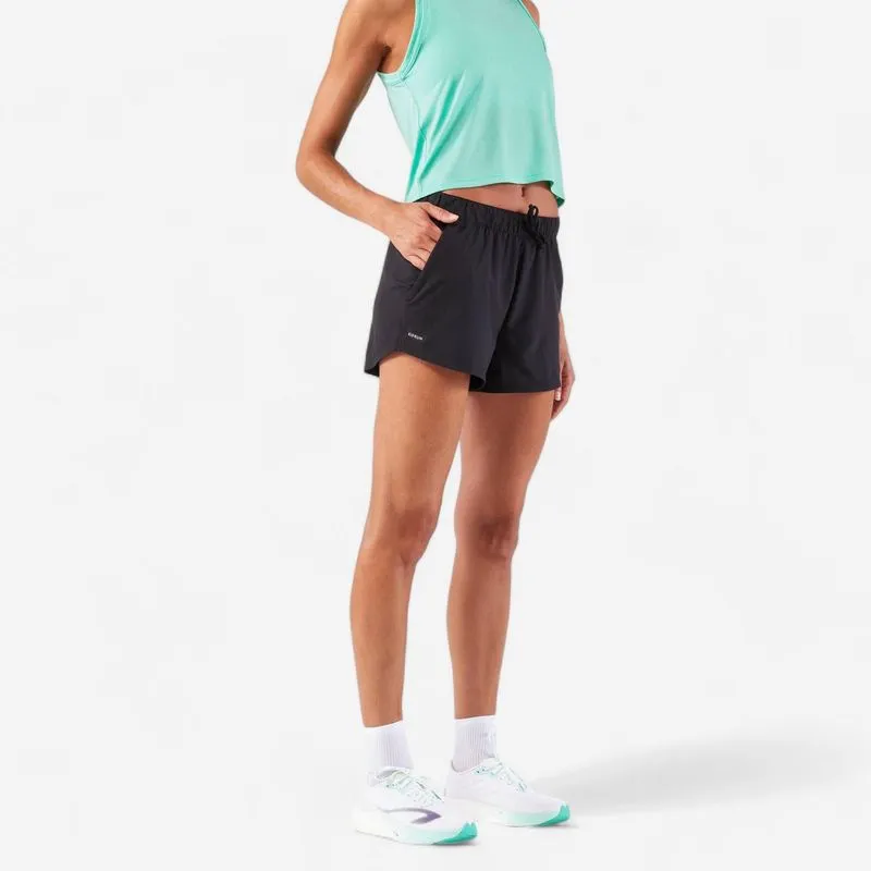 Short Feminino de Corrida 500 Kiprun Preto, preto, 3G