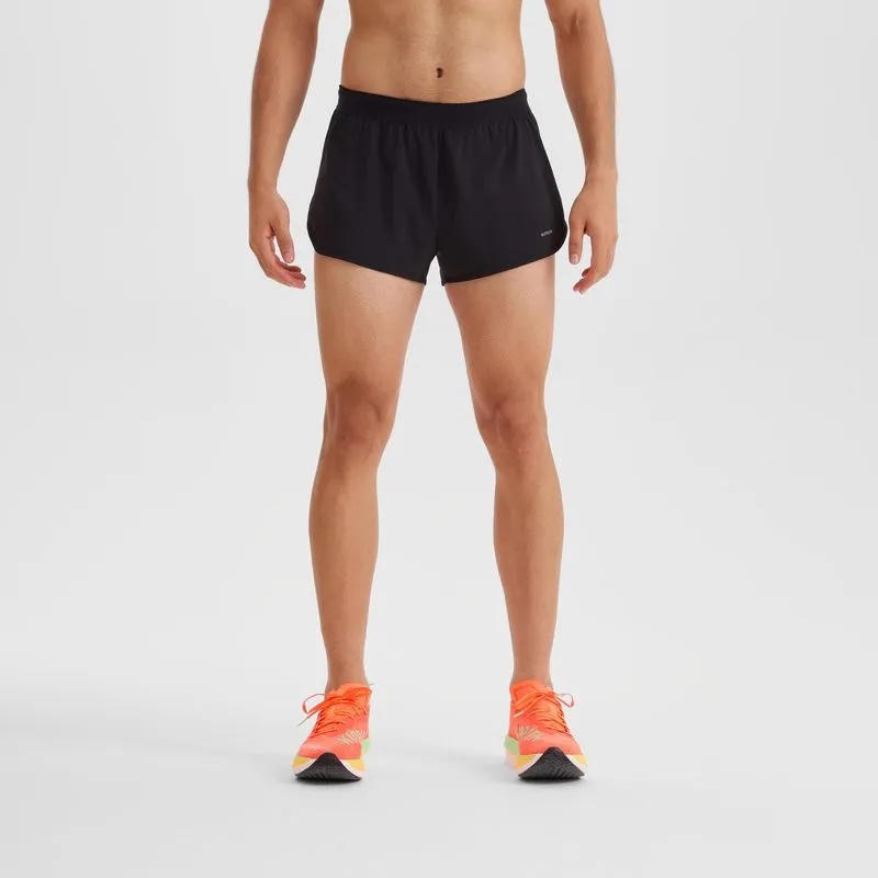Short Masculino de Corrida Run 500 Comfort Kiprun Preto Shorts Masculino de Corrida Run 500 Comfort Split Kiprun Preto, 3G