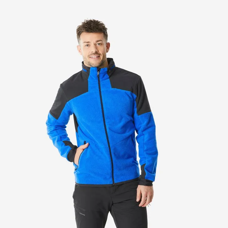 Jaqueta Masculina de Trekking MH500 Fleece Quechua Azul Jaqueta de caminhada quente para homens, MH500 azul, 4G