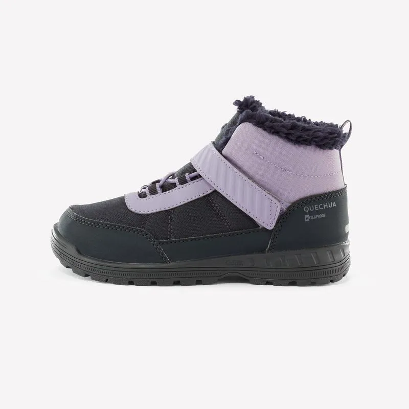 Botas de Caminhada Quentes Impermeáveis SH100 Tiras Autoaderentes Criança 24-34, BR 27