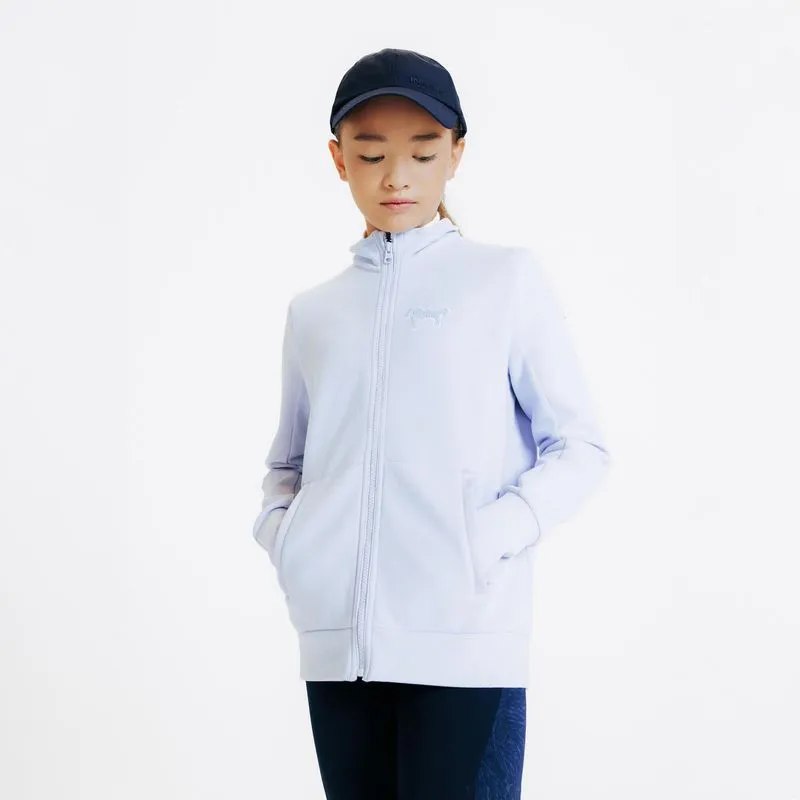 Moletom Infantil de Hipismo 500 Fouganza Violeta, 7-8 ANOS