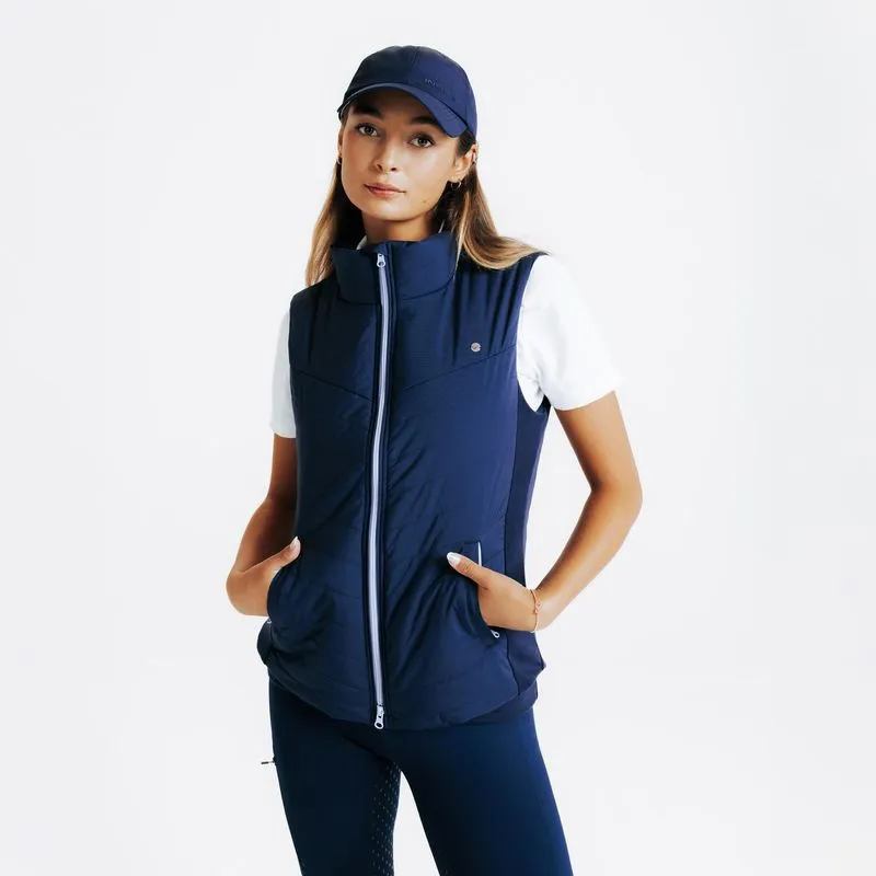 Colete Feminino de Equitação 500 com Fecho Azul Marinho - XS