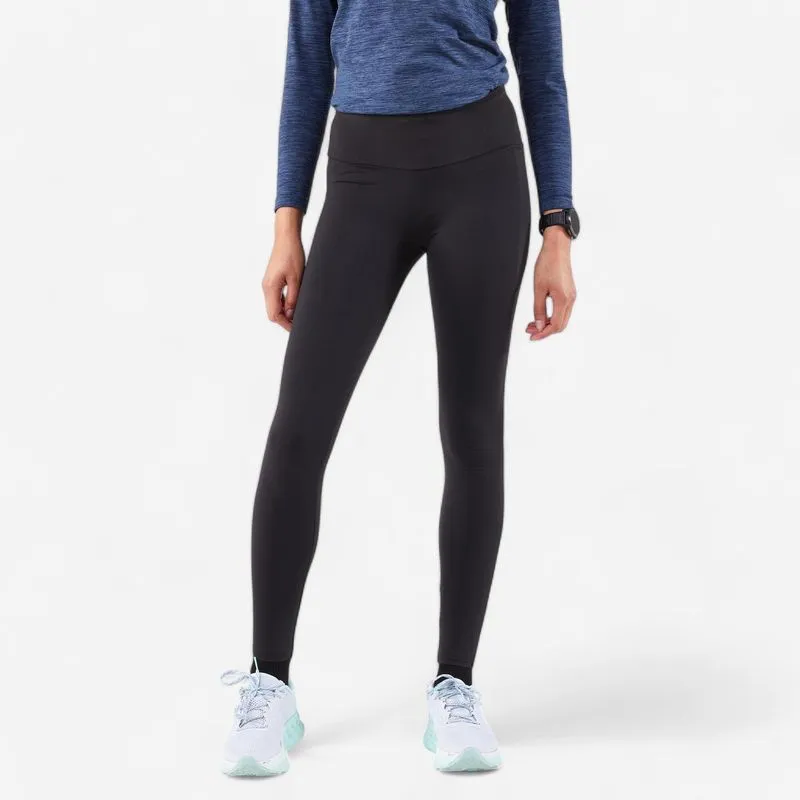 Legging Feminina de Corrida Run Warm 500 Kiprun Preta Legging Feminina de Corrida KIPRUN Run 500 Warm Preto Fumaça, M (L31)