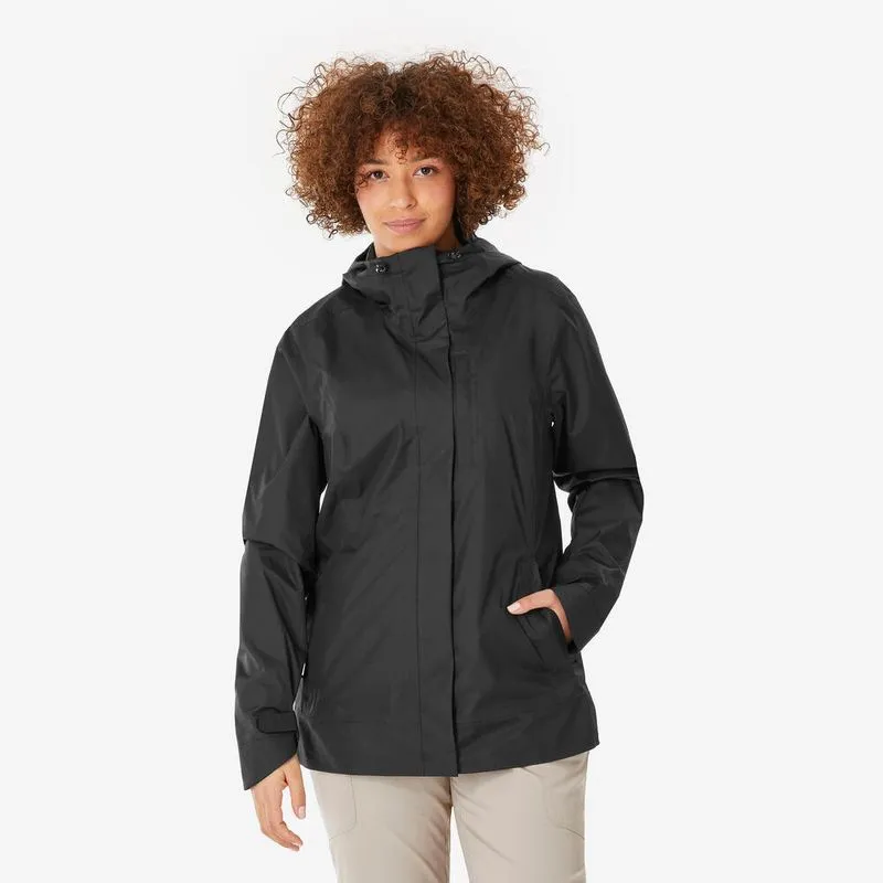 Jaqueta Feminina de Trilha NH500 Impermeável Quechua Preta - 3G